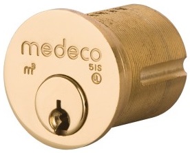 Bronze Medeco High Security Lock With Circular Design and Cylindrical tube